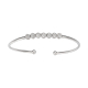 Seven Flowers Diamond Open Bangle in 18K White Gold