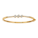 Three Emerald shape Diamond Bangle in 18K Yellow Gold