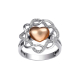 Heart Diamond Ring in18K White & Rose Gold
