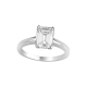 Diamond Solitaire Engagement Ring set with Emerald Shape Solitaire Diamond in 18K White Gold