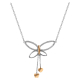 Flying Butterfly Diamond Necklace in 18k White Gold & Rose Gold