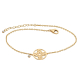 Diamond and Gold Flower Design Bracelet in 18K Rose Gold
