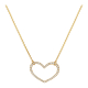 Diamond hanging Heart Necklace in 18K Yellow Gold