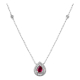 Diamond necklace with Tear Drop Shape Natural Ruby Stone